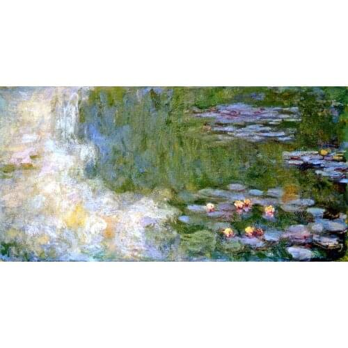 100% handmade landscape oil painting reproduction on linen canvas,water-lily-pond-1919-1 by claude monet,Free DHL Shipping