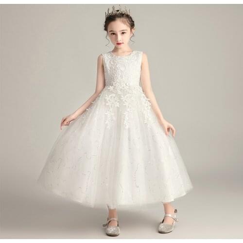 Summer Princess Long Flower Dress Girl Children Kid Clothes Fluffy Costume Evening Party Wedding Girl Dresses Clothing 3-12 Year
