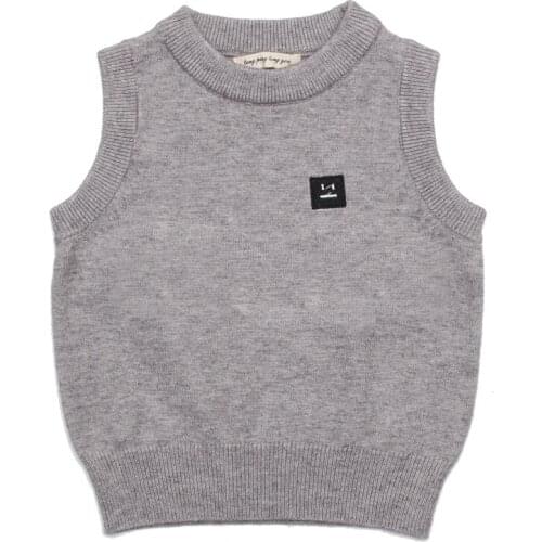 Hot Sale Spring Autumn O-neck Baby Boys Knitted Vest Cardigan School Uniform Style Sweater Childrens clothing