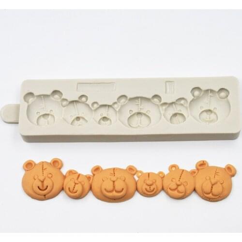 Adorable Bears Shape Chocolate Cupcake Candy Soap Mould Fondant Cake Decoration Silicone Moulds