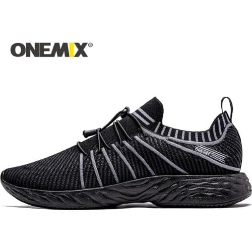 ONEMIX Men Retro Running Shoes 2021 Knitted Vamp Sneakers Light Breathable Men Vulcanized Shoes Outdoor Jogging Walking Trainers