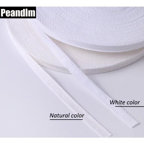 PEANDIM 45m(50yds)/lot 10/15/20/25/30/40/50mm Cotton Webbing Herringbone Twill Tape Bunting Bias Binding Sewing Strap DIY Craft