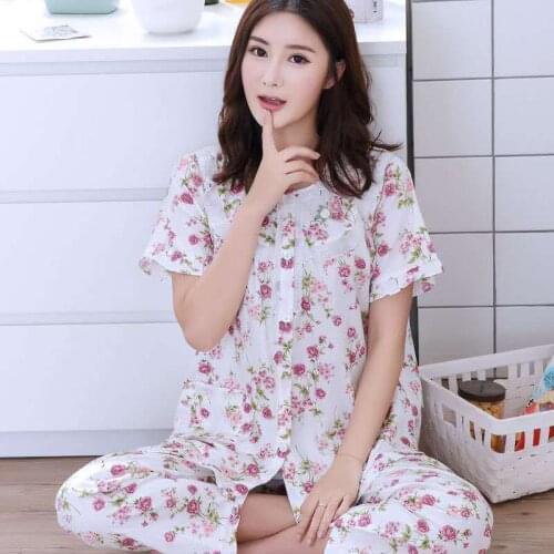 Pajamas Set Plaid Women Short /long Sleeve Sleepwear Autumn Winter Pyjama Female 2020 Fashion Sexy Mom Pure Cotton Homewear