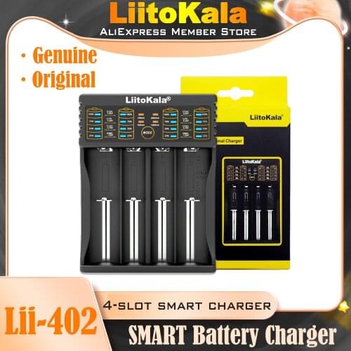 Genuine/Original Liitokala Lii-402 18650 battery Charger, Charging 18650 1.2V 3.7V 3.2V AA / AAA 26650 10440 16340 NiMH Lithium