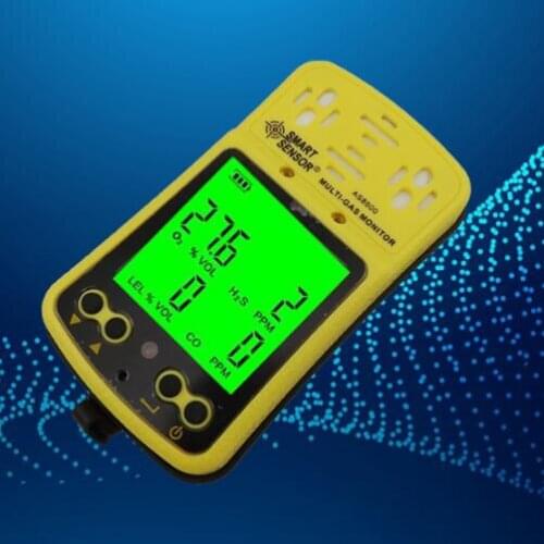 AS8900 Multi Gas Monitor Handheld Detector Oxygen O2 Hydrothion H2S Carbon Monoxide CO Combustible 4 in 1