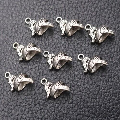 15pcs Silver Plated 3D Mini Knight Helmet Charms Bracelet Earrings Pendant DIY Jewelry Handicraft Making 14*13mm A2245