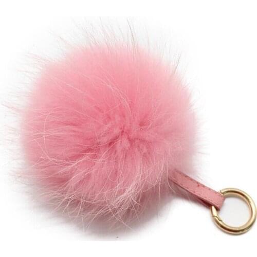 Real Fox Fur Pompoms with Button 13-15cm Fox Fur Pom Poms Balls and Keychain Natural Fur Pompon For Scarves Hats Accessories