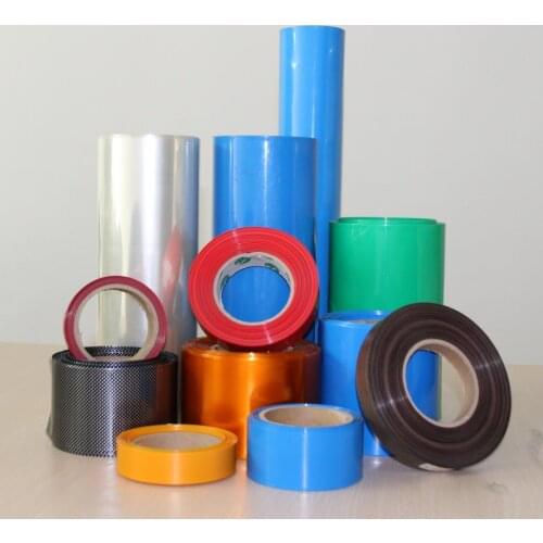 Flattening width 40mm thickness 0.05mm transparent black blue white many color pvc heat shrink tube cartridge battery crust