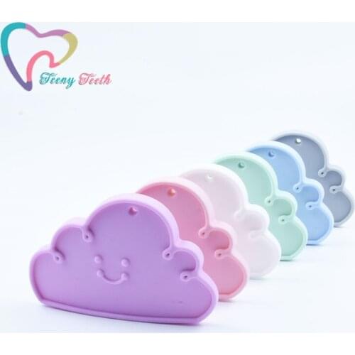 20 PCS Silicone Cloud Teether DIY Baby Shower Pacifier Dummy Teething Cloud Shaped Pendant Nursing Jewelry Making Sensory Toy