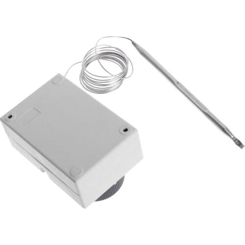 63HA AC220V 0-40℃ Temperature Switch Capillary Thermostat Controller w waterproof box