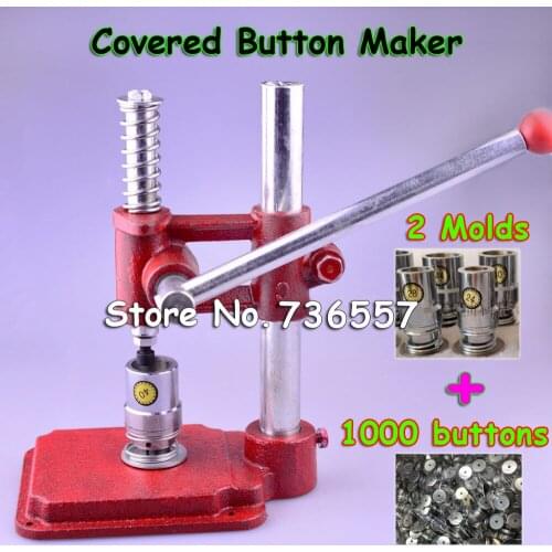 Fabric Covered Button Press Machine Handmade Fabric Self Cover Button Maker Machines with 2 Molds 500 pcs buttons wholesale