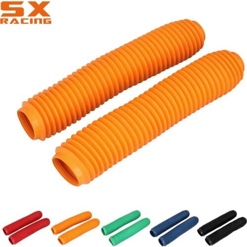 Motorbike 360MM Universal Orange Fork Rubber Cover Shock Absorber Guard Protector For KTM SX XC EXC XCW XCF MX SXF SMR EXCF