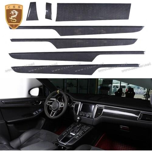 Carbon Fiber Inner Door Interior Trims For Macan 2014 2015 2016 2017 2018 Central Control LHD&RHD Accessories