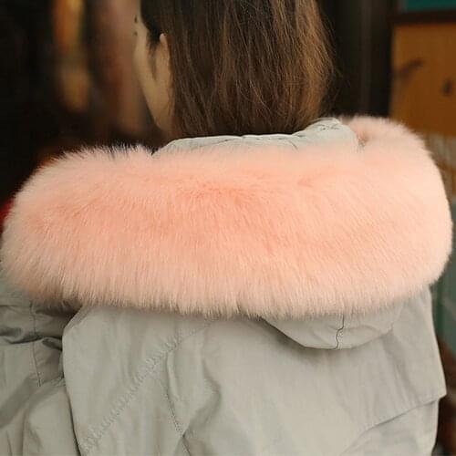 Winter Coat Faux Fox Fur Collar Women Men Children Jackets Hoods Fur Scarf Fluffy Fur Decorative Clothes Accessories 70/80/90CM