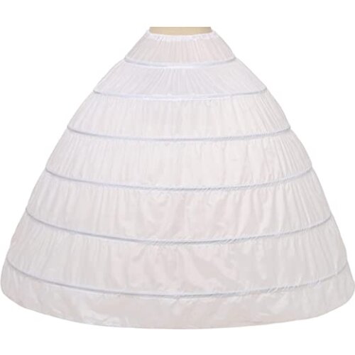 Womens 6 Hoop Skirt Floor Length Crinoline Petticoat For Quinceanera Dress 2023