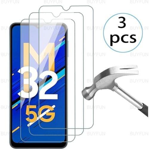 3pcs For Samsung Galaxy M32 5G 6.5inch Screen Protector For Samsung Samsun M 32 32M Galaxy M32 Protective Tempered Glass Case