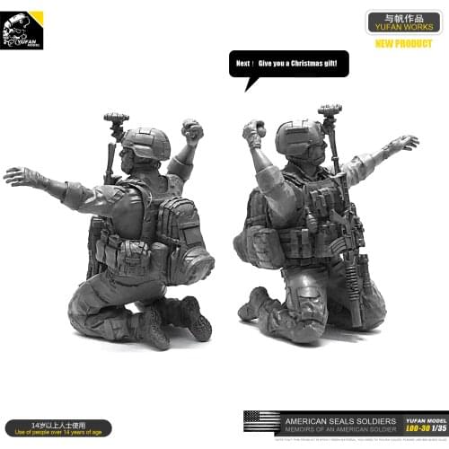 1/35 Resin Kits Figure US Navy SEAL Shooter Resin Soldier Self-assembled LOO-30