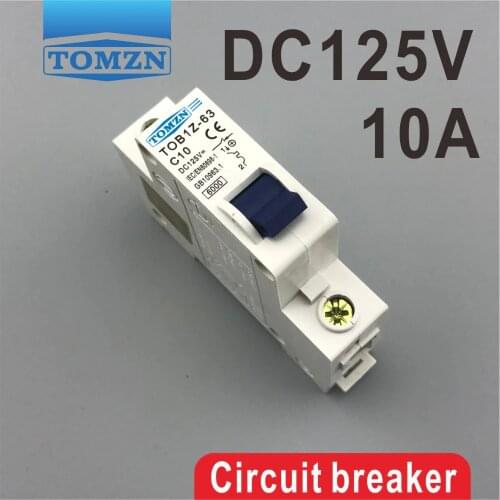 1P 10A DC 125V Circuit breaker MCB C curve