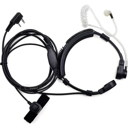2 Pin Flexible Throat Mic Headset Headphone for Kenwood PUXING TYT MD-380 Baofeng UV-5R Ham Radio Walkie Talkie Earpiece