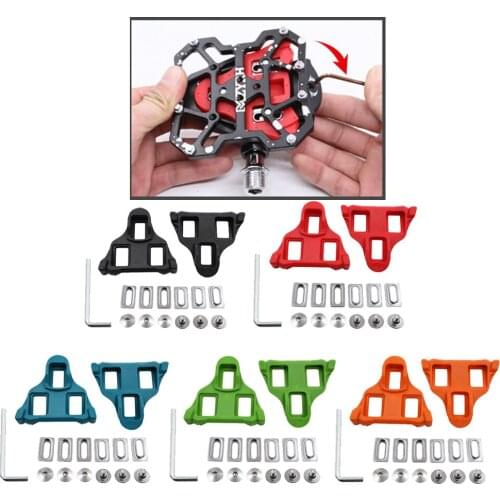 2Pcs Anti-slip Road Bike Cleats for SPD System Shoes, Bicycle Self-locking Pedal Cleats Set with Mounting Kit