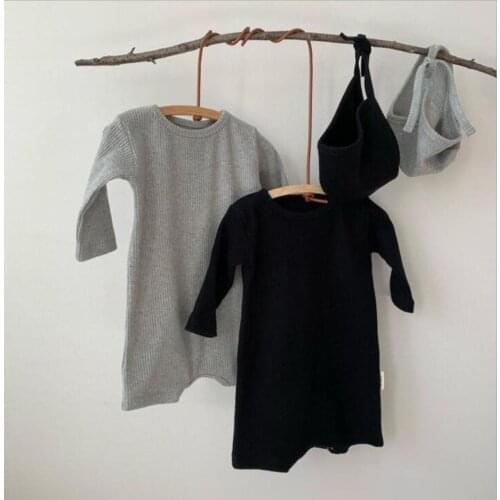 2021 new baby boys girls romper +hat cotton spring summer full sleeve infants jumpsuit