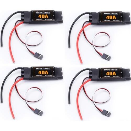 4pcs/lot Brushless 40A ESC Speed Controler 2-4S With 5V 3A UBEC For RC FPV Quadcopter RC Airplanes Helicopter