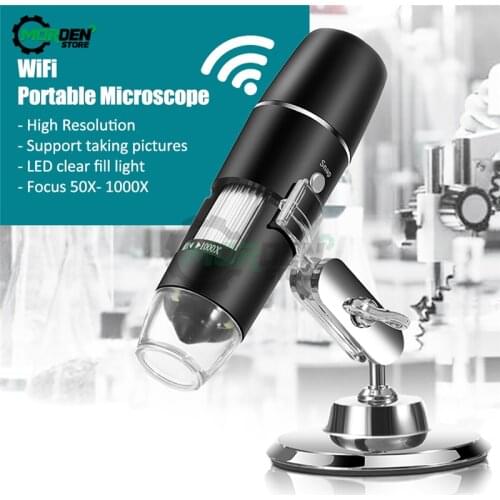 50-1000X WIFI Digital Microscope Magnifier Camera for Android IOS Phone Electron Microscope with 8 LED SMD3528 Light 2G+IR Lens