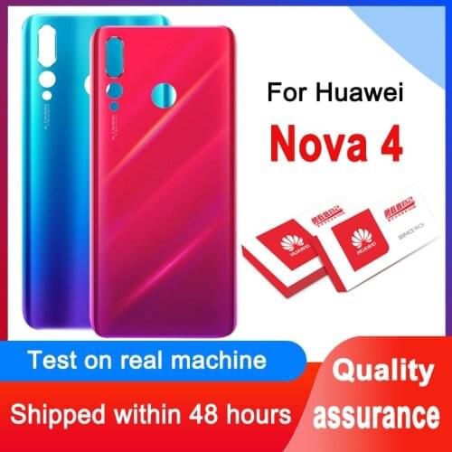 AAA+++ Quality Back Housing Replacement For Huawei Nova 4 Back Cover Battery With Adhesive Sticker For Huawei Nova 4 Rear Cover