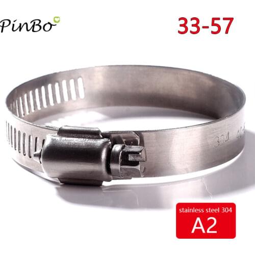 Free shipping 10/20/pcs/lot 33-57mm Stainless Steel 304 Drive Hose Clamp Tri Clamp screw collar Fuel Line Pipe Worm