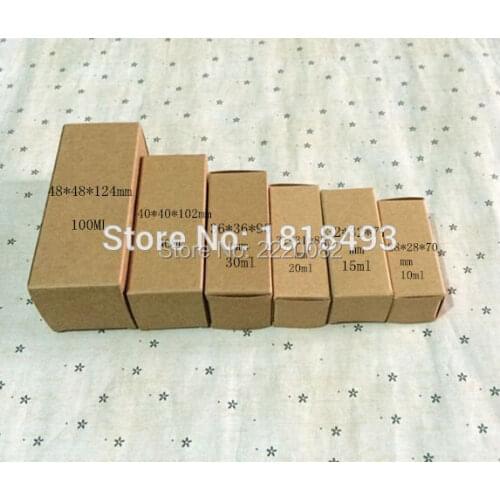 Free shipping 50 pcs a lot 100ML 48x48x124mm essential oil packing box/blank Handmade gift packing box/DIY kraft paper boxes
