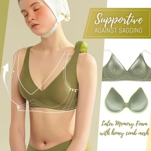 Seamless 5D Wirefree Memory Bra Push up Padded Deep V Bra Underwear for Women Yoga Fitness Sports Bras ZJ55