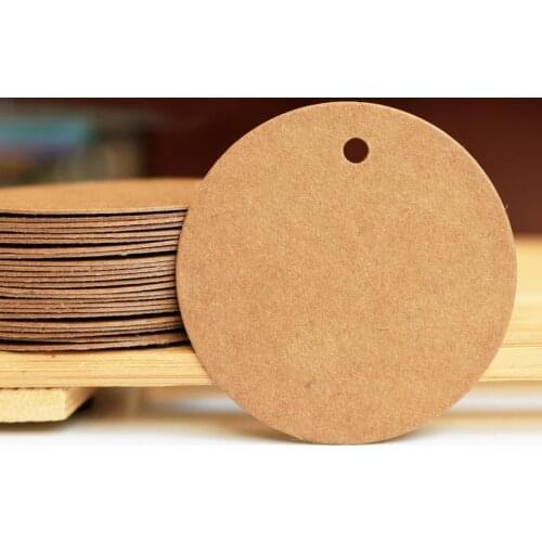 100pcs Blank Kraft Paper Tag Round Paper Vintage Gift Tag 4cm 3cm Sewing DIY Craft Supplies Garment Tag Wedding Party Label Card