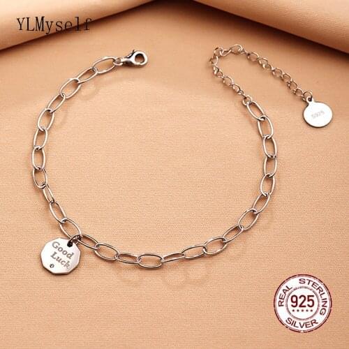 17+5cm Chain Link Real Silver Bracelet, Good Luck Jewelry Best Gift For Daughter, Packed With A Pretty Box, Nice 925 Jewellery