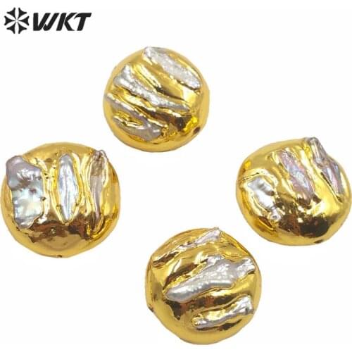 JFE45 New Design Jewelry Beads Irregular Stick Natural Freshwater Pearl Beads For Jewelry Making Findings With Gold Electroplate
