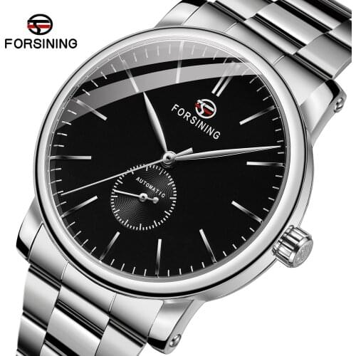 Forsining 2021 New Simple Mens Watch Automatic Watches For Men Mechanical Wristwatches Sub-Dial Casual Luminous Hands Clock