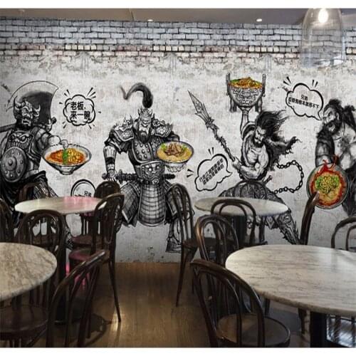 Drop Shipping Custom 3d Wallpaper Delicious Food Three Kingdoms Cartoon Characters Wallpaper Restaurant Backdrop Wallpaper Mural