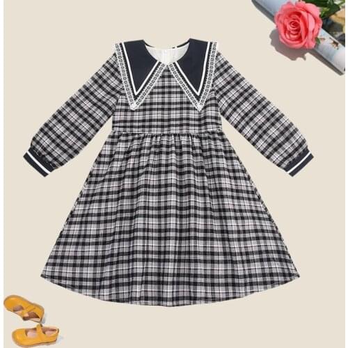 Plaid Girls Princess Dress Spring Cotton Children Clothes Sweet Party Wear Kids Dresses for Girls Size 3-14T Autumn Vestidos