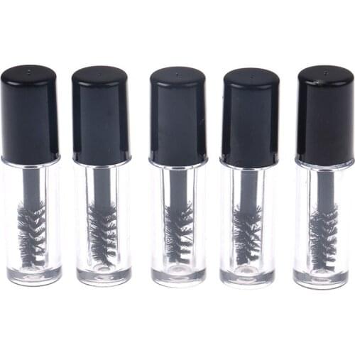 Cosmetic Tools Empty Mascara Bottles Black Wand Eyelash Tube Cream 0.8ml 5pcs Container Plastic Funnels Refillable DIY Makeup