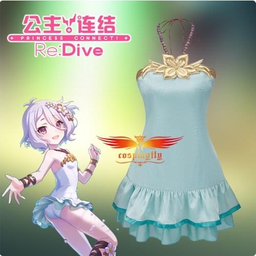 Anime Princess Connect Re:Dive Kokkoro Cosplay Costume Adult Women Outfits Sexy Sleeveless Dress Bikini Swimsuit Skirt Halloween