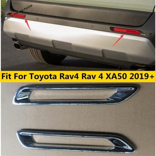 Yimaautotrims Exterior Kit Fit For TOYOTA RAV4 RAV 4 XA50 2019 2020 2021 Rear Tail Trunk Fog Lights Lamps Decoration Cover Trim