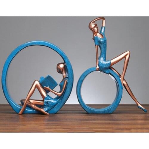 Creative Girl Yoga Figurine Resin Miniature Model Home TV Cabinet Decoration