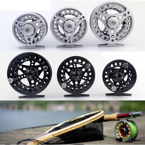 New Fly 3/4/5/6/7/8 WT Large Arbor Silver/Black Aluminum Fly Fishing Fishing wheel fishing rod wheel Spring clip Fishing Reels