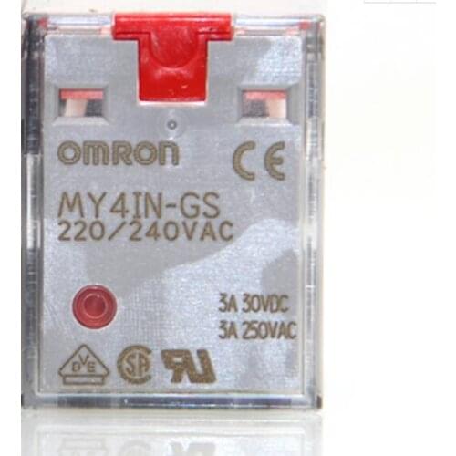 Omron original genuine relay with locking swing rod MY4IN-GS 24VDC 220 240VAC