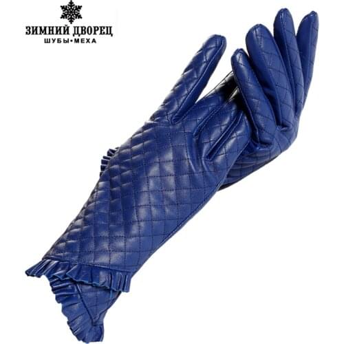 Gloves women,Genuine Leather,Cotton lining,blue leather gloves,leather gloves for women,Female gloves