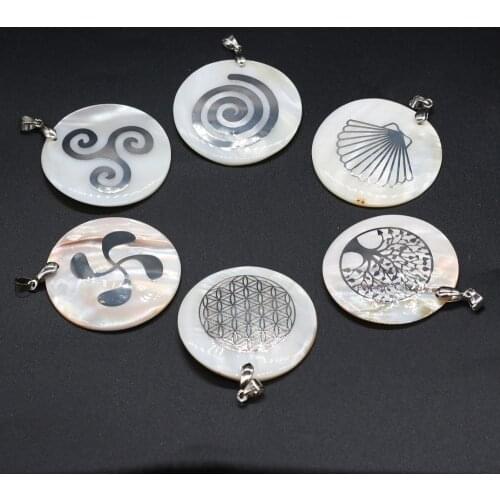 Natural Shell Pendant For DIY Jewelry Making Necklaces Bracelets Earrings Car Accessories Large Size 45*45mm