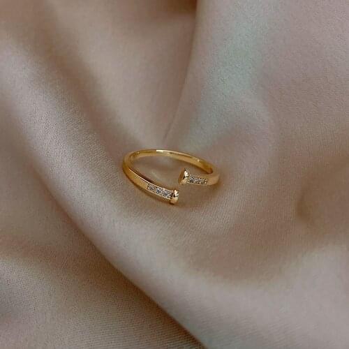 Simple and small plain ring ring female fashion exaggerated index finger ins ring Korean women jewelry sexy elegant wedding ring