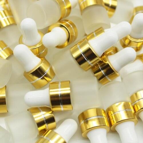 100pcs Promotion 3ml frosted Empty Glass Essential Oil Cosmetic Bottle Perfume Container Mini 3cc Vial With Pipette Dropper Jar