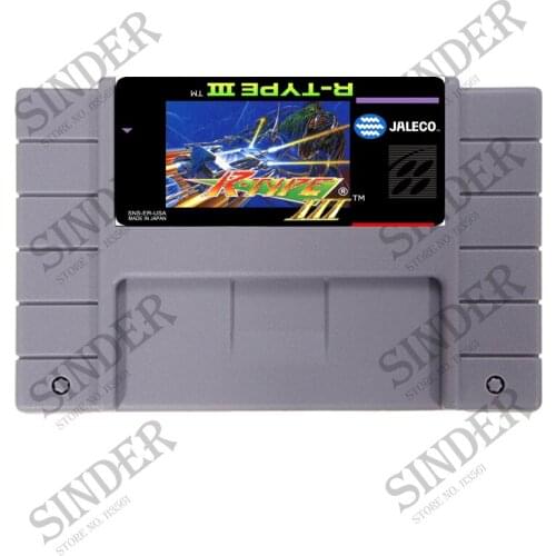 R-TYPE III Good Quliaty Label 16 Bit Big Gray Game Card for NTSC Game Players