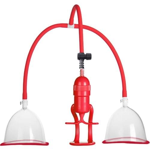 Finger Grip Vacuum Pump Breast Cups With Silicone Sleeve Vagina Breast Enlargement Sucking Masturbator Sex Toys For Women