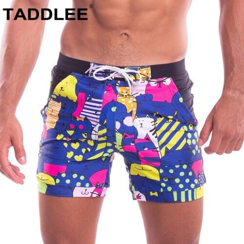 Taddlee Brand Sexy Mens Swimwear Swimsuits Swim Boxer Briefs Bikini Board Shorts Long Gay Pockets Surfing Trunks Bathing Suits